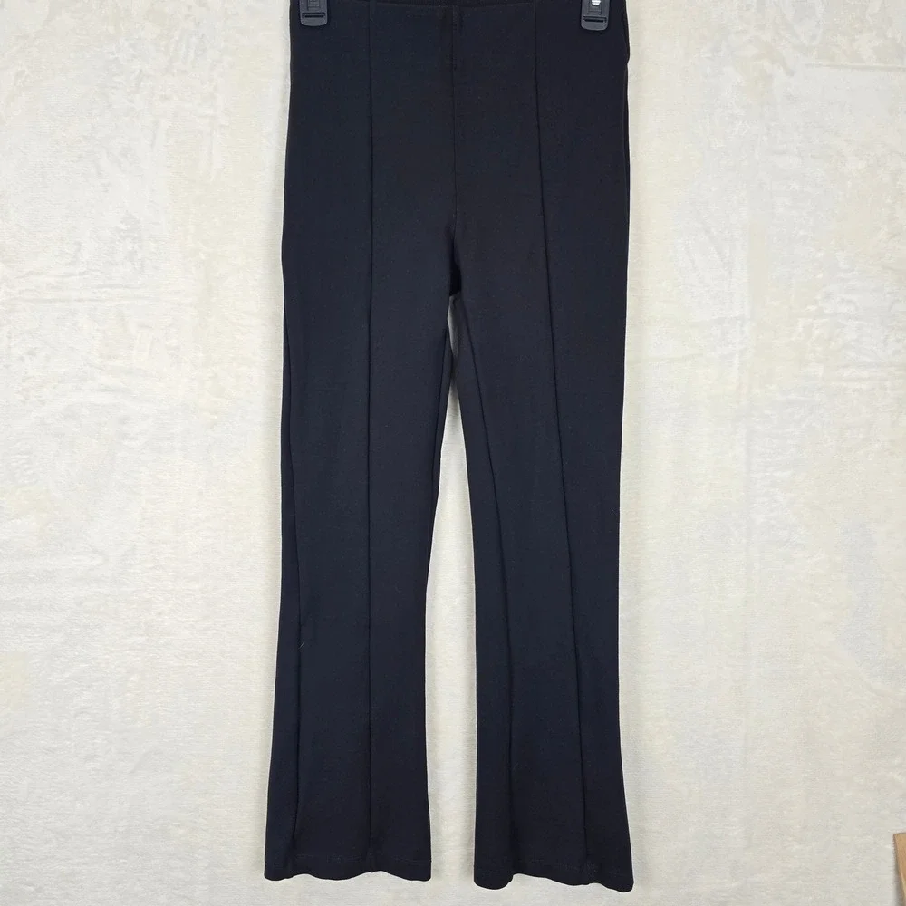Abercrombie & Fitch Womens XS Black High Rise Pintuck Flare Ponte Pants Solid